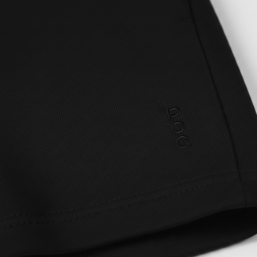 Black Fleece Shorts — Logo Detail